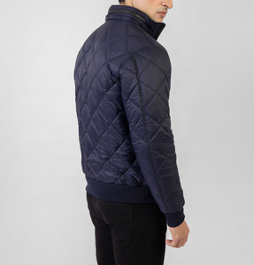 OEM Wholesale Men's Plus Size Winter Puffer Jacket 3D Puff Print Customizable Logo 100% Zipper Closure Breathable Windproof - Product Image 3