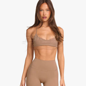 Conjunto Deportivo de 3 Piezas para Mujer, Cintura Alta, Elástico, Compresivo, Secado Rápido, Suave, Acolchado, Cuello Halter, para Correr - Product Image 3