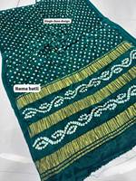 Saree Sutra Tradisional India Warna Ungu untuk Wanita dengan Cetakan Foil 3 Lagdi Patta Desain Panjang hingga Lantai untuk Acara Pernikahan Semua Musim