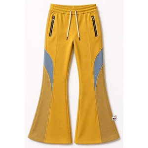 Mens Flare Pants <b>Elastic</b> <b>Waist</b> Drawstring Color Blocked Fashion Side Pockets Breathable Knitted Fabric Casual Style Autumn Wear - Product Image 2