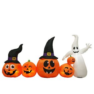 Decorazioni Gonfiabili di Halloween in PVC da 2,4 Metri con Luci LED, Zucche e Fantasmi per Decorazioni da Giardino Gonfiabili per Esterni - Product Image 1