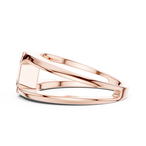 Rose Gold Lab Grown Emerald Cut <b>Diamond</b> Bezel Set Solitaire <b>Ring</b> for Women, Minimalist Engagement Wedding Fine Jewelry - Product Image 2