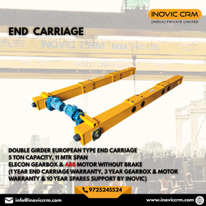 Chariot d'extrémité (EOD) pour pont roulant monopoutre Inovic, robuste, norme IS, avec moteur, engrenages et télécommande, pour usage industriel - Product Image 4
