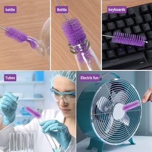Set di spazzole per la pulizia delle bottiglie con tubo in nylon da 8 pollici, con gancio per bottiglie e tazze a collo stretto, set da 10 pezzi - Product Image 3