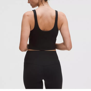 Conjunto de sujetador deportivo y leggings de cintura alta con efecto push-up y encaje, de secado rápido, para hombre, tallas grandes, con logo personalizado - Product Image 2