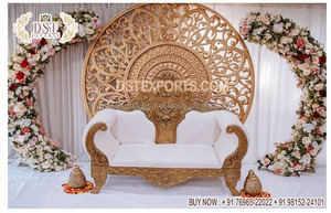 Outdoor Engagement Ceremony Stage Gold Panels Jewish Stage <b>Frames</b> for Canadian <b>Weddings</b> Luxurious Stage for Western <b>Weddings</b> USA - Product Image 2