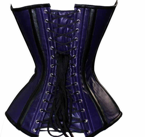 Purple <b>Leather</b> Corset Women Firm Control Shaper Hook-and-Eye Closure Daily Wear Adult Size - Product Image 2