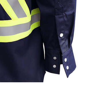 Camisas de Botones Reflectantes de Alta Visibilidad Más Vendidas para el Trabajo, Transpirables, Ligeras, de Seguridad, de Alta Calidad, Ropa de Verano para Hombre - Product Image 4