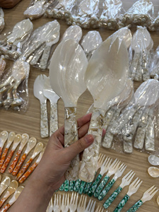 Cuillère artisanale en coquillage à finition naturelle pour décoration sur le thème côtier et approvisionnement commercial - Product Image 2