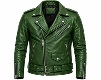 Veste de moto en cuir véritable noir pour homme, col rabattu, fermeture éclair, coupe ajustée, pour l'automne et l'hiver