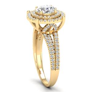 Anillos de Compromiso de Diamantes Cultivados en Laboratorio HPHT CVD, Corte Redondo de 2 Quilates, Oro Sólido de 14K, Certificado IGI, Precio al por Mayor REYES, Joyería Fina - Product Image 3