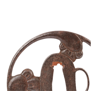 Tsuba japonais de la période Edo en fer, motif Sukashi, garde de sabre rond, non marqué - Product Image 6
