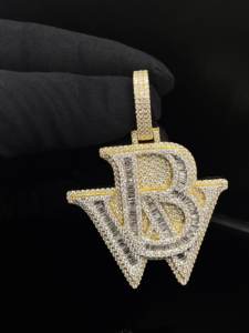 จี้รูปอักษร RB ประดับคริสตัลและเพชร CZ รูปอินฟินิตี้ ดีไซน์ Ice Legacy Custom  วัสดุสแตนเลสสตีล  สไตล์ฮิปฮอป  เหมาะสำหรับทั้งชายและหญิง  เป็นของขวัญ - Product Image 6