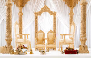 Fascinants décorations de mariage en bois, Mastansis sculptés de fleurs pour mariage hindou, Grand Mastan Maharani en bois - Product Image 2