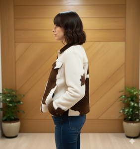 Veste en cuir à poils pour femme – Veste en cuir de vache véritable à poils – Manteau en cuir style western – Fait main, qualité supérieure - Product Image 3