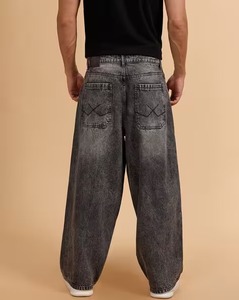 Jeans Casuales de Mezclilla para Hombre, Corte Ancho, Ecológicos, Desgastados, Azules y Negros, Versátiles, Multiusos, Básicos para un Armario Completo - Product Image 2