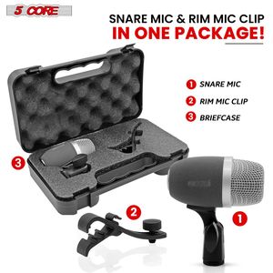 Microphone de batterie cardioïde filaire XLR SNARE XP finition cuivre avec support pivotant et grille en acier pour tom et grosse caisse - Product Image 3