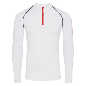 Haut de bain pour homme à manches longues, blanc, à séchage rapide, en polyester, protection UV - Product Image 5