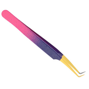 Pinzas de Precisión de Acero Inoxidable para Pestañas al por Mayor, OEM, Punta Lisa en Forma de L, Mango con Gradiente de 90 Grados, Herramienta para Extensión de Pestañas de Volumen - Product Image 2
