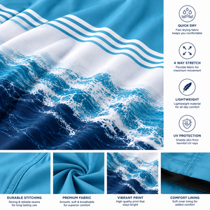 High Quality Men's Quick Dry Beach Board <b>Shorts</b> Ocean Wave Print Surf Swim Trunks Lightweight Summer Swimwear Casual Wear <b>Shorts</b> - Product Image 5