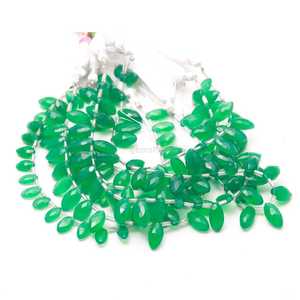 Cuentas de ónix verde natural facetadas en forma de marquesa de 7x12-8x13 mm, cuentas de piedras preciosas talladas a mano para la fabricación de joyería, venta al por mayor. - Product Image 4