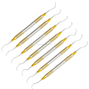 World Precision Surgical Gracey Curettes 7Pcs Stainless Steel Gold Coated Manual Ergonomic Knurled Grip Dental Periodontal - Product Image 2