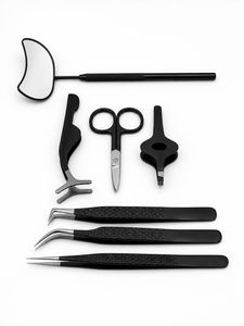 Extensions de cils noires mates, outils professionnels durables en acier inoxydable, anti-magnétiques, anti-statiques, pointe en fibre lisse 10 mm - Product Image 2