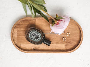 Planche de service ovale en chêne massif Bijoux rustiques et plateau à café au design moderne | Organisateur de plateau de valet | Dessous de verre en bois naturel - Product Image 6