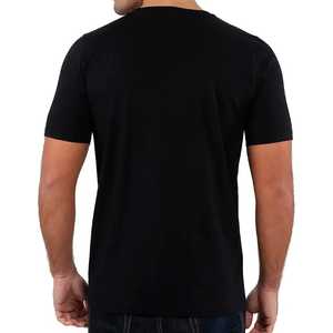 Camiseta Negra para Hombre con Estampado Geométrico Blanco, Estilo Urbano Americano y Europeo, Manga Corta, Cuello Redondo, Diseño Casual, Corte Regular, Algodón - Product Image 2
