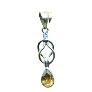 Pendentif en citrine naturelle, argent sterling 925, pendentif en citrine fait main, bijoux minimalistes pour femmes, vente en gros d'argent et de citrine - Product Image 1