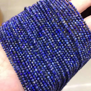 Perles de Lapis Lazuli naturel de qualité supérieure, 3 mm, facettées, en gros, fabricant, perles authentiques pour la création de bijoux - Product Image 2