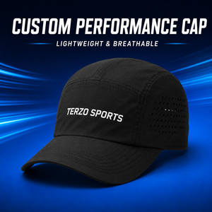 TERZO SPORTS 2026 Gorras de Running Personalizadas de 6 Paneles, Ligeras, Transpirables, de Lona con Corte Láser, Gorras Deportivas de Marca Privada - Product Image 1