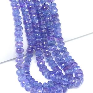 Perles facettées en Tanzanite bleue, brin de perles rondes, pierres précieuses naturelles, fournitures pour la fabrication de bijoux, perles DIY - Product Image 1