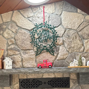 Élégante guirlande de Noël noire avec lettrage cursive et un nœud festif, une décoration murale de Noël saisissante pour votre maison - Product Image 6