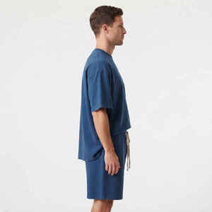Cotton Polyester Pullover Men's Custom LOGO Casual Oversized Shirts <b>Sets</b> Tracksuit Men's T Shirt and Short <b>Set</b> With Zipper - Product Image 6