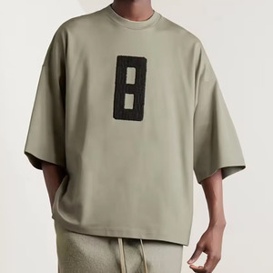 T-shirts pour hommes en coton 100% de haute qualité, surdimensionnés, avec broderie personnalisée, vente en gros - Product Image 5