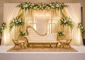 Ensemble de canapés de mariage sur le thème de la verdure norvégienne, canapé de scène de mariage haut de gamme, mobilier très demandé pour l'aménagement de la scène de réception - Product Image 6