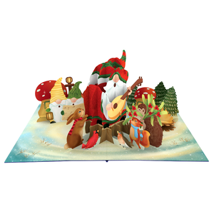 3D Pop Up <b>Card</b> Merry Christmas Santa Clause <b>Playing</b> Guitar Handmade <b>Card</b> Paper Craft Pop Up <b>Card</b> Christmas Greeting <b>Card</b> 3D - Product Image 1
