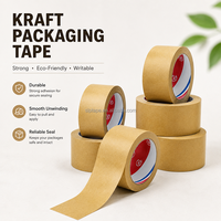 Cinta de Embalaje de Papel Kraft Ecológica Activada por Agua con Adhesivo Acrílico de una Cara para Sellado de Cajas