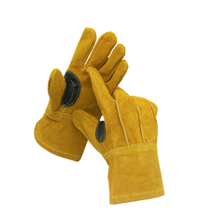 ถุงมือกันความร้อนสำหรับตั้งแคมป์กลางแจ้ง หนังวัวแท้ ทนทานต่อการสึกหรอ ป้องกันการลวก บุด้วยผ้าฝ้าย เหมาะสำหรับทำสวน - Product Image 2