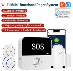 Sistema de Llamador Inteligente Multifuncional con <span class=keywords><strong>WiFi</strong></span>, Botón de Emergencia SOS, <span class=keywords><strong>Timbre</strong></span> Inalámbrico y Kit de Alarma de Seguridad con Sensor para Puerta y Ventana - Product Image 1