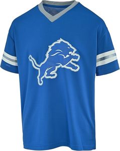 Camiseta Deportiva Roja con Cuello en V de los Kansas City Chiefs, de Poliéster, con Rayas Amarillas y Blancas y Logotipo Bordado - Product Image 5