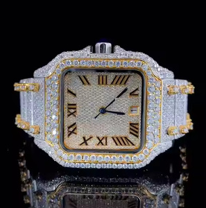Montre à quartz pour homme de haute couture avec diamants Moissanite étincelants, style streetwear de luxe - Product Image 4