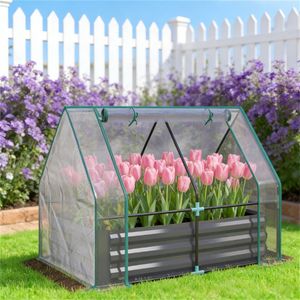 Mini-serre de jardin transparente et gris foncé pour la culture intérieure - Product Image 4