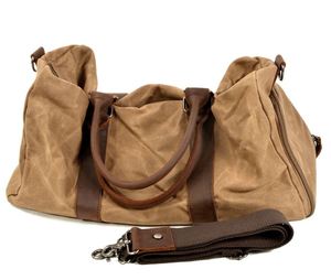 Sac de voyage vintage imperméable, sac de sport en cuir tendance avec fermeture éclair, sac de week-end, sac de sport - Product Image 4