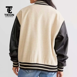 Nueva Chaqueta Varsity de Manga Larga Estilo Streetwear para Mujer, Corte Ajustado, Diseña Tu Propia Chaqueta Varsity Cómoda para Mujer, Servicio OEM - Product Image 2
