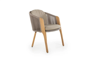Ensemble de salle à manger d'extérieur contemporain, écologique et durable, avec table en teck de qualité supérieure et chaises en rotin, garantie de 3 ans - Product Image 3
