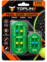 Compteur de points de padel TOPLINE, lot de 3, ensembles de jeux de points, tracker portable en plastique pour le suivi des performances sportives de tennis
