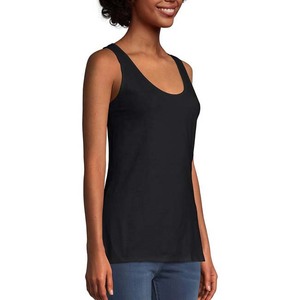 Camiseta sin mangas deportiva transpirable para mujer, con logotipo personalizado al por mayor, ropa de gimnasio para chicas, camiseta sin mangas 100% algodón para mujer - Product Image 4