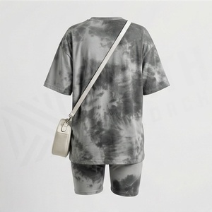 Women's <b>Tie</b> <b>Dye</b> 2 Piece <b>Set</b> Short Sleeve T Shirt and Above Knee Shorts Loose Fit Casual Spring Summer Outfit - Product Image 2